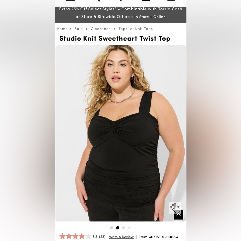 Torrid Studio Knit Sweetheart Twist Top